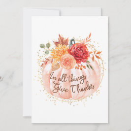 Festiva Tarjeta de Acción de Gracias - En Todas Las Cosas 