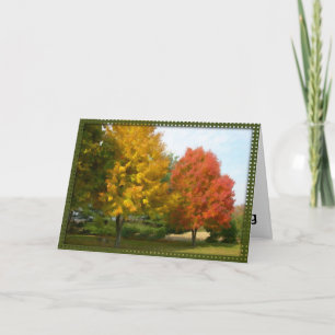 Festiva Tarjeta de Acción de Gracias Fall Foliage