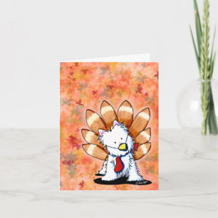Festiva Tarjeta de Acción de Gracias KiniArt Westie Turkey