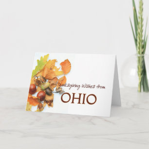 Festiva Tarjeta de Acción de Gracias Ohio