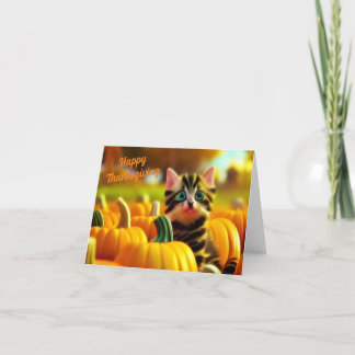 Festiva Tarjeta de Acción de Gracias para Gatitos de Parch