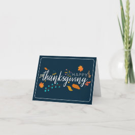 Festiva Tarjeta de acción de gracias personalizada - Blue 