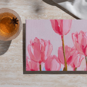 Festiva Tarjeta de acuarela de tulipanes para el Día de la