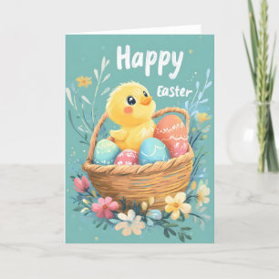 Festiva Tarjeta de acuarela feliz de Pascua