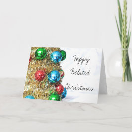 Festiva Tarjeta de adornos navideños felices