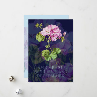 Festiva Tarjeta de afirmación del parto con flores
