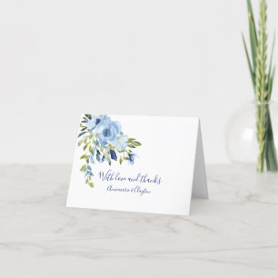 Festiva Tarjeta de agradecimiento a Floral Azul claro y Ma
