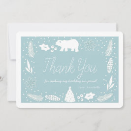 Festiva Tarjeta de agradecimiento a Polar Bear Blue Birday