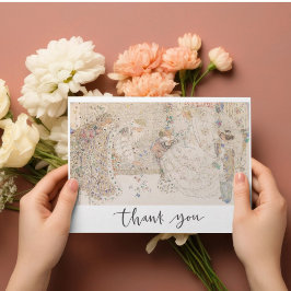 Festiva Tarjeta de agradecimiento a Vintage Art Nouveau Br