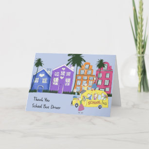 Festiva Tarjeta de agradecimiento al conductor del autobús