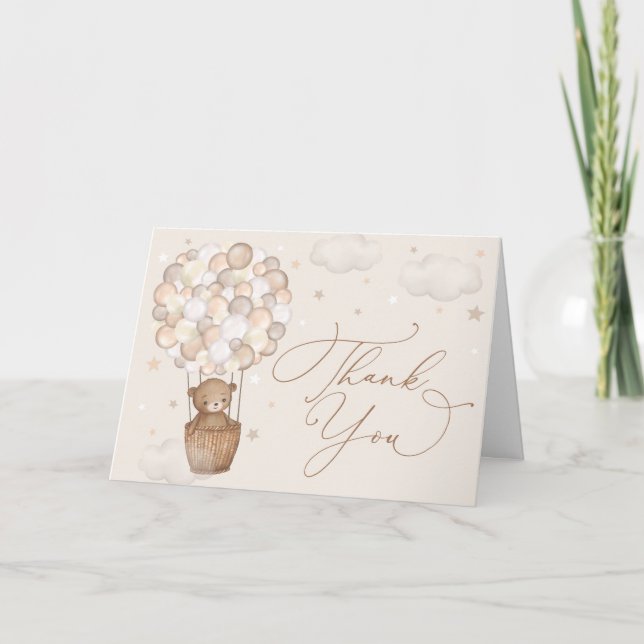 Festiva Tarjeta de agradecimiento de Dreamy Teddy Bear & H (Anverso)