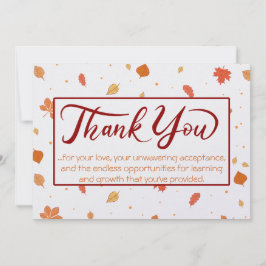 Festiva Tarjeta de agradecimiento de hojas de gratitud de 