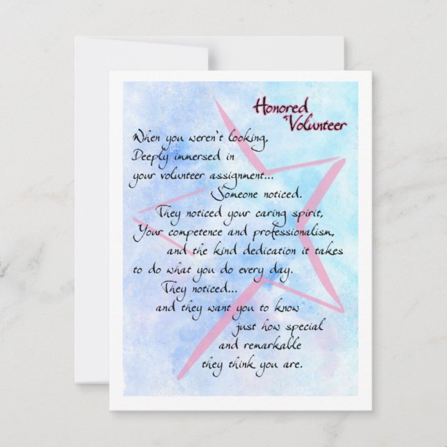 Festiva Tarjeta de agradecimiento de los voluntarios de ho (Anverso)