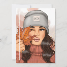 Festiva Tarjeta de agradecimiento de otoño - caída