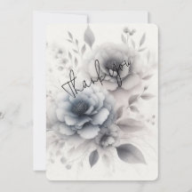 Tarjeta de agradecimiento floral elegante
