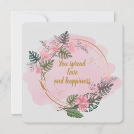 Festiva Tarjeta de agradecimiento floral rosa