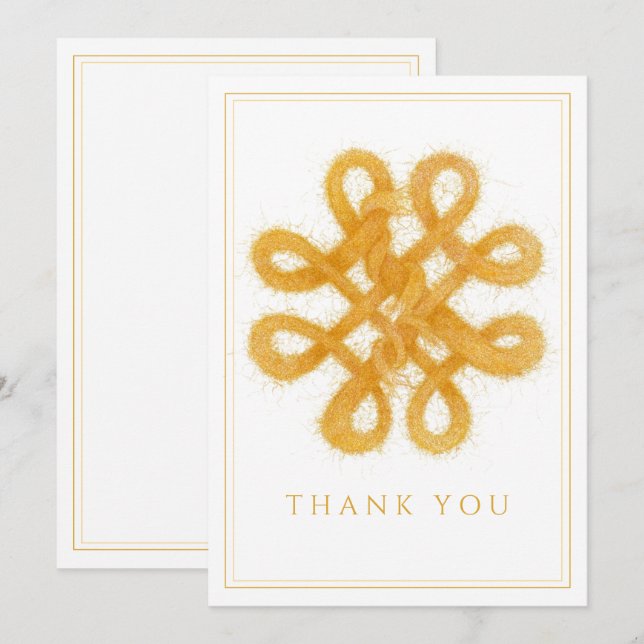 Festiva Tarjeta de agradecimiento GOLTIC KNOT Flat (Anverso / Reverso)