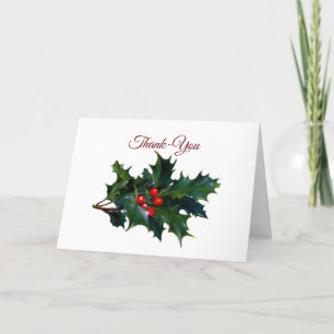Festiva Tarjeta de agradecimiento Holly Holiday