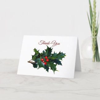 Festiva Tarjeta de agradecimiento Holly Holiday