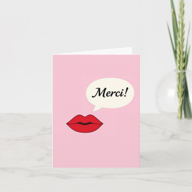 Festiva Tarjeta de agradecimiento Merci (Anverso)