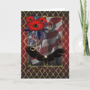 Festiva Tarjeta de agradecimiento militar - Poppies Soldad