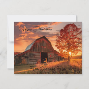Festiva Tarjeta de agradecimiento personalizada atardecer