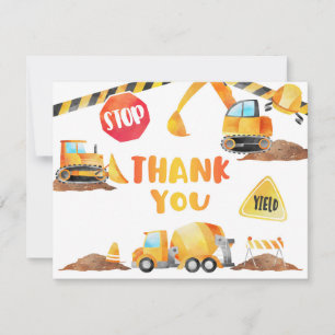 Festiva Tarjeta de agradecimiento por cumpleaños de constr