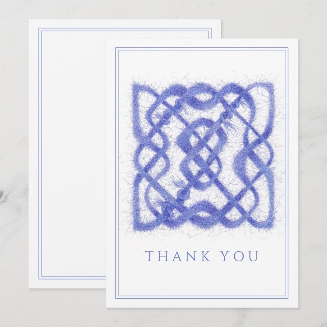 Festiva Tarjeta de agradecimiento VIOLET CELTIC KNOT Flat (Anverso / Reverso)