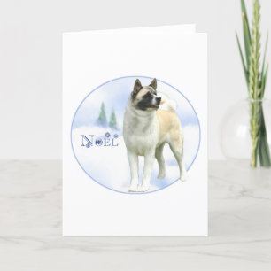 Festiva Tarjeta de Akita Noel