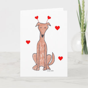 Festiva Tarjeta de alba de Valentine Ears Greyhound