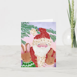 Festiva Tarjeta de amigos de Santa y Furry