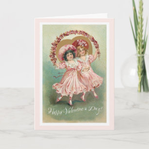 Festiva Tarjeta de amistad El día de San Valentín rosa Vin