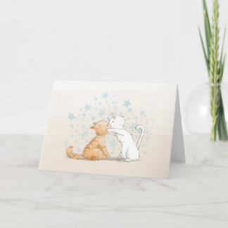 Festiva Tarjeta de amor Blank Kissing Kitties