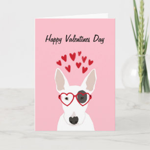 Festiva Tarjeta de amor Bull Terrier Valentines
