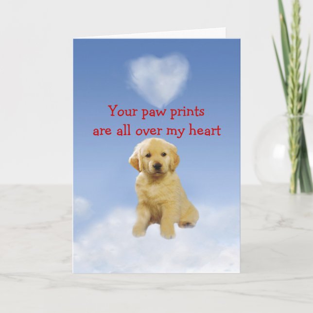 Festiva Tarjeta de amor de Golden Retriever Puppy (Anverso)