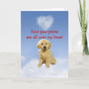 Festiva Tarjeta de amor de Golden Retriever Puppy