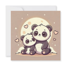 Tarjeta de amor de la luna del panda