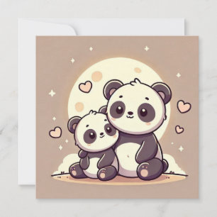 Festiva Tarjeta de amor de la luna del panda