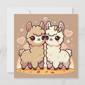 Festiva Tarjeta de amor de llama