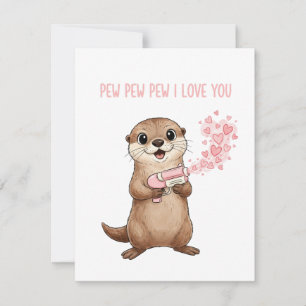 Festiva Tarjeta de amor del día de San Valentín de nutria