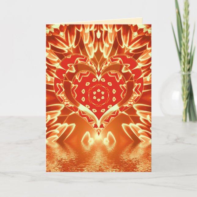 Festiva tarjeta de amor dorada (Anverso)