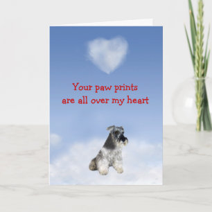 Festiva Tarjeta de amor en miniatura Schnauzer Puppy