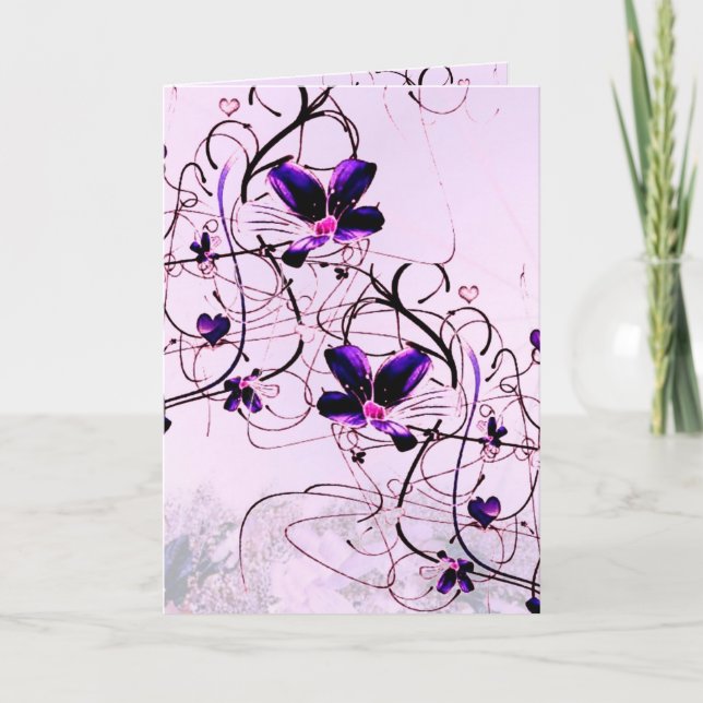 Festiva Tarjeta de amor floral (Anverso)