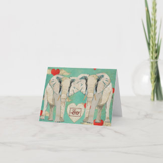 Festiva Tarjeta de amor para los elefantes blancos
