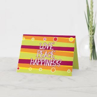 Festiva Tarjeta de amor, paz, felicidad