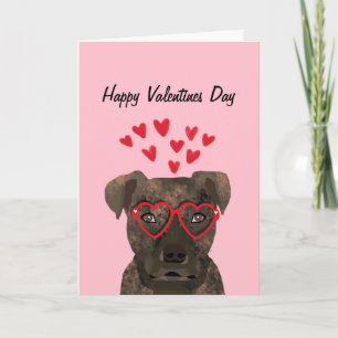Festiva Tarjeta de amor Pitbull Brindle Valentine
