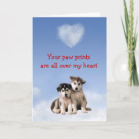 Tarjeta de amor Siberian Husky Puppy