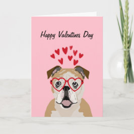 Festiva Tarjeta de amor Valentines Bulldog inglés