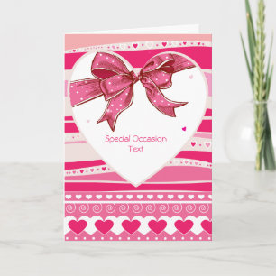 Festiva Tarjeta de amor Valetine Red Hearts