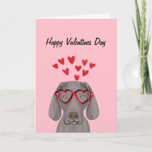 Festiva Tarjeta de amor Weimaraner Valentine